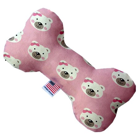 Mirage Pet Products Pink Bears & Bows 10 in. Stuffing Free Bone Dog Toy 1170-SFTYBN10